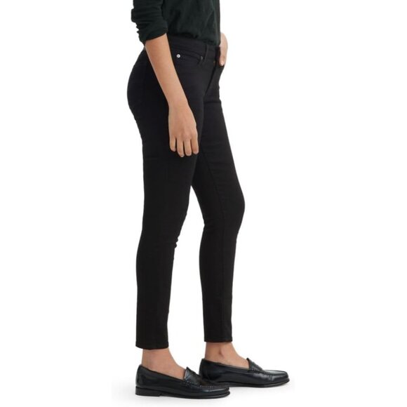 Women's Skinny Jeans Cotton Blend Slim Fit Black Mid Rise Stretch Shorts - Picture 3 of 4